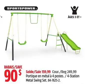 Canadian Tire Sportspower 4-Station Metal Swing Set offer