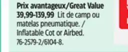 Canadian Tire Outbound Inflatable Cot or Airbed offer