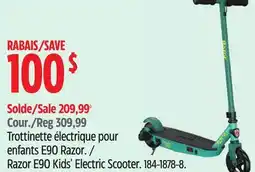 Canadian Tire Razor E90 Kids' Electric Scooter offer