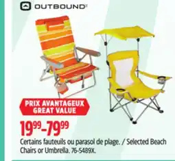 Canadian Tire Selected Beach Chairs or Umbrella offer