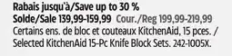 Canadian Tire Selected KitchenAid 15-Pc Knife Block Sets offer