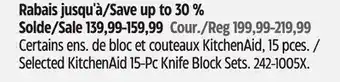 Canadian Tire Selected KitchenAid 15-Pc Knife Block Sets offer