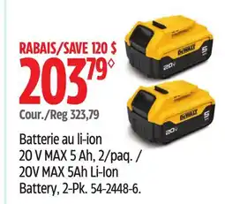 Canadian Tire DEWALT 20V MAX 5Ah Li-Ion offer
