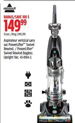 Canadian Tire Bissell PowerLifter Swivel Rewind Bagless Upright Vac offer