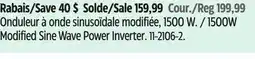Canadian Tire MotoMaster 1500W Modified Sine Wave Power Inverter offer