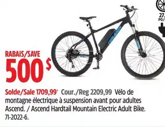 Canadian Tire Raleigh Ascend Hardtail Mountain Electric Adult Bike offer