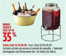 Canadian Tire CANVAS Selected Servingware and Dinnerware Set offer