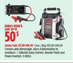 Canadian Tire MotoMaster Selected Jump Starters, Booster Packs and Power Inverters offer