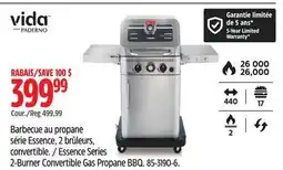 Canadian Tire vida Essence Series 2-Burner Convertible Gas Propane BBQ offer