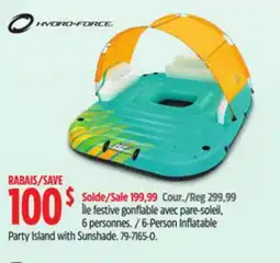 Canadian Tire HYDRO-FORCE 6-Person Inflatable Party Island with Sunshade offer