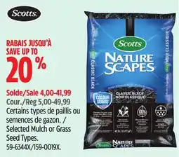 Canadian Tire Scotts Selected Mulch or Grass Seed Types offer