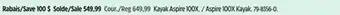 Canadian Tire Pelican Kayak Aspire 100X offer