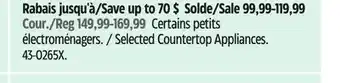 Canadian Tire Cuisinart Selected Countertop Appliances offer