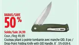Canadian Tire Buck Knives Drop-Point Folding Knife with G10 Handle offer