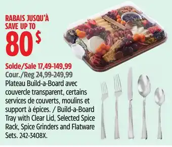 Canadian Tire Build-a-Board Tray with Clear Lid, Selected Spice Rack, Spice Grinders and Flatware Sets offer