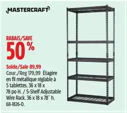 Canadian Tire Mastercraft 5-Shelf Adjustable Wire Rack offer
