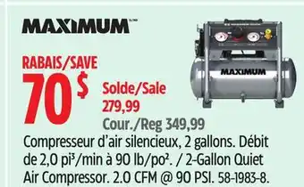 Canadian Tire Maximum 2-Gallon Quiet Air Compressor offer