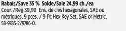 Canadian Tire MAXIMUM 9-Pc Hex Key Set, SAE or Metric offer