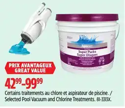 Canadian Tire Aquarius Selected Pool Vacuum and Chlorine Treatments offer