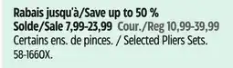 Canadian Tire Mastercraft Selected Pliers Sets offer