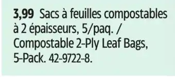 Canadian Tire Canadian Tire Compostable 2-Ply Leaf Bags offer