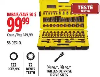Canadian Tire Stanley Professional Grade Black Chrome Socket Set, 122-pc, SAE/Metric offer