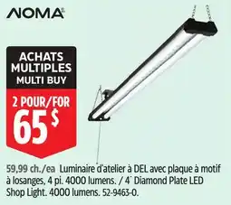 Canadian Tire Noma 4´ Diamond Plate LED Shop Light offer