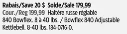 Canadian Tire Bowflex 840 Adjustable Kettlebell offer