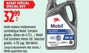 Canadian Tire Mobil Full Synthetic Motor Oil offer