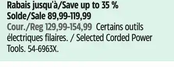 Canadian Tire MAXIMUM Selected Corded Power Tools offer