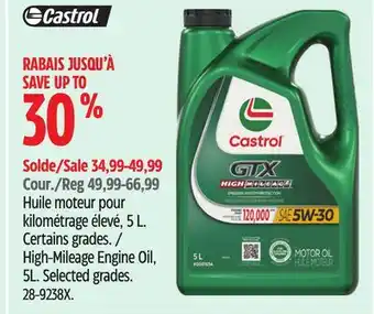Canadian Tire Castrol High-Mileage Engine Oil offer