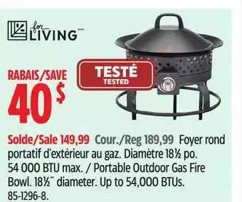 Canadian Tire For Living Portable Outdoor Gas Fire Bowl offer