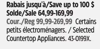 Canadian Tire Selected Countertop Appliances offer