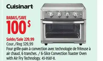 Canadian Tire Cuisinart 6-Slice Convection Toaster Oven with Air Fry Technology offer