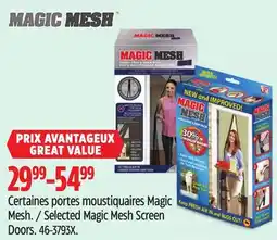 Canadian Tire Selected Magic Mesh Screen Doors offer