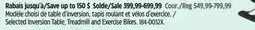Canadian Tire Teeter Selected Inversion Table, Treadmill and Exercise Bikes offer