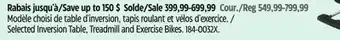 Canadian Tire Teeter Selected Inversion Table, Treadmill and Exercise Bikes offer