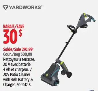 Canadian Tire Yardworks 20V Patio Cleaner with 4Ah Battery & Charger offer