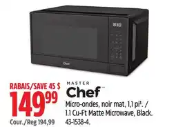 Canadian Tire Master Chef 1.1 Cu-Ft Matte Microwave offer
