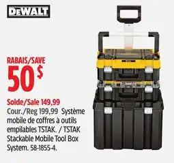 Canadian Tire DEWALT TSTAK Stackable Mobile Tool Box System offer