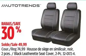 Canadian Tire AUTOTRENDS Black Leatherette Seat Cover, 2-Pc offer