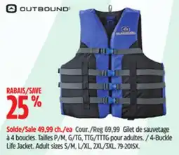 Canadian Tire Outbound 4-Buckle Life Jacket offer