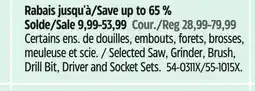 Canadian Tire Mastercraft Selected Saw, Grinder, Brush, Drill Bit, Driver and Socket Sets offer