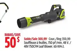 Canadian Tire Yardworks 48V 750CFM Leaf Blower offer