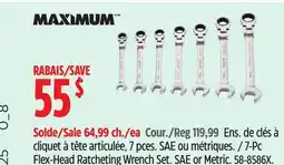Canadian Tire MAXIMUM 7-Pc Flex-Head Ratcheting Wrench Set offer