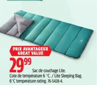 Canadian Tire Outbound Lite Sleeping Bag offer