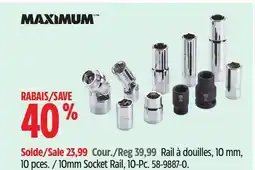 Canadian Tire MAXIMUM 10mm Socket Rail, 10-Pc offer