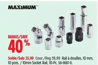 Canadian Tire MAXIMUM 10mm Socket Rail, 10-Pc offer