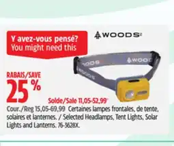 Canadian Tire woods Selected Headlamps, Tent Lights, Solar Lights and Lantern offer