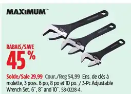 Canadian Tire Maximum 3-Pc Adjustable Wrench Set offer